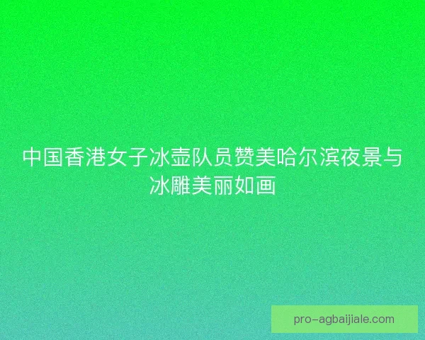 中国香港女子冰壶队员赞美哈尔滨夜景与冰雕美丽如画